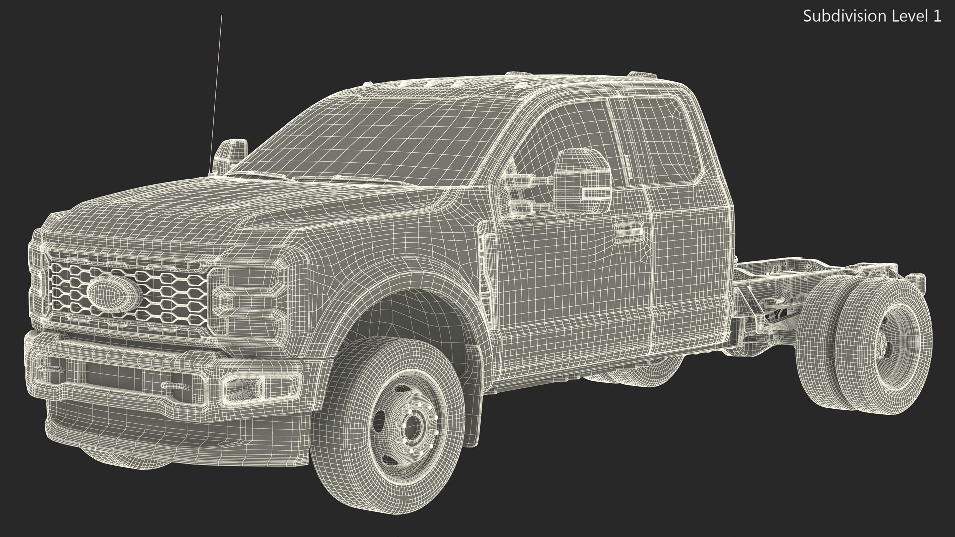 3D model Super Duty F550 2023 Ford Long Cab Rigged for Maya