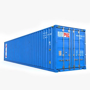 3D 40 ft PIL standard shipping container model