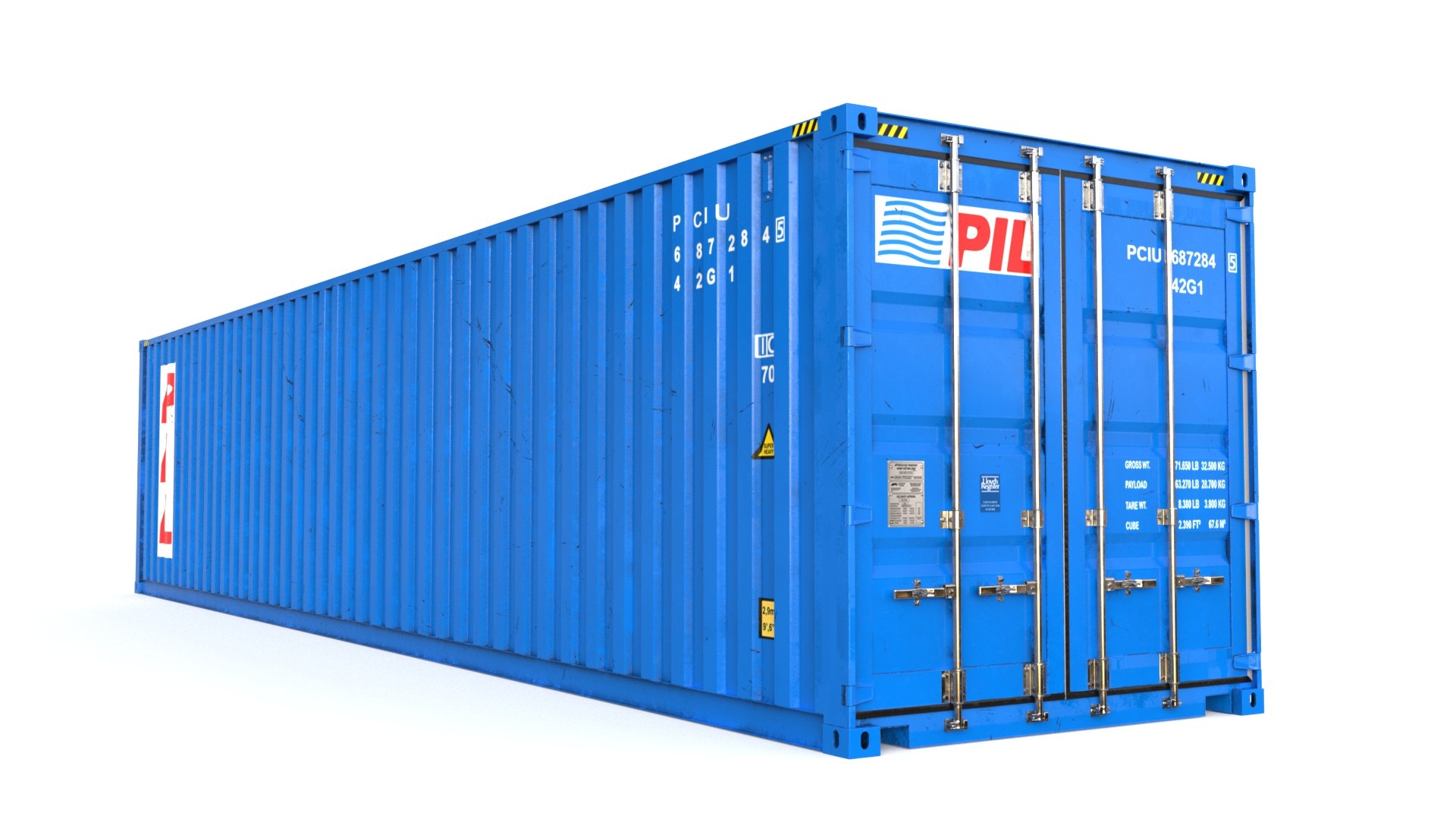 3D 40 Ft PIL Standard Shipping Container Model - TurboSquid 2011957