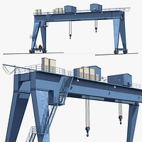 Rail Mounted Double Girder Gantry Crane Blue Simplified