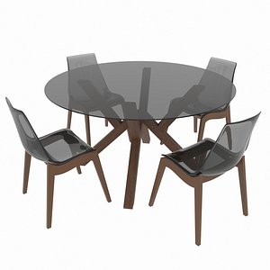 3D dining set table calligaris model