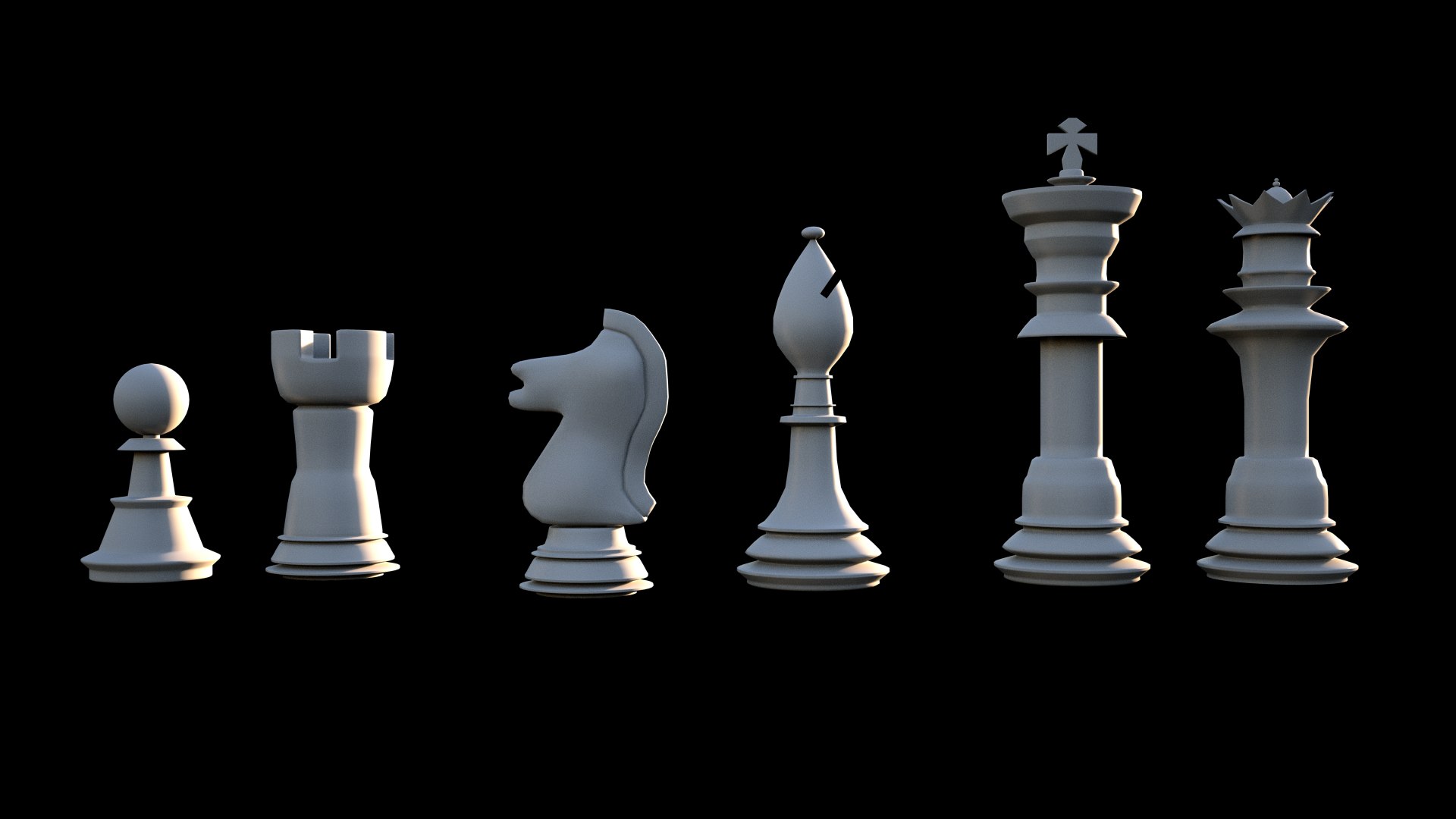 typical chess set 3d model