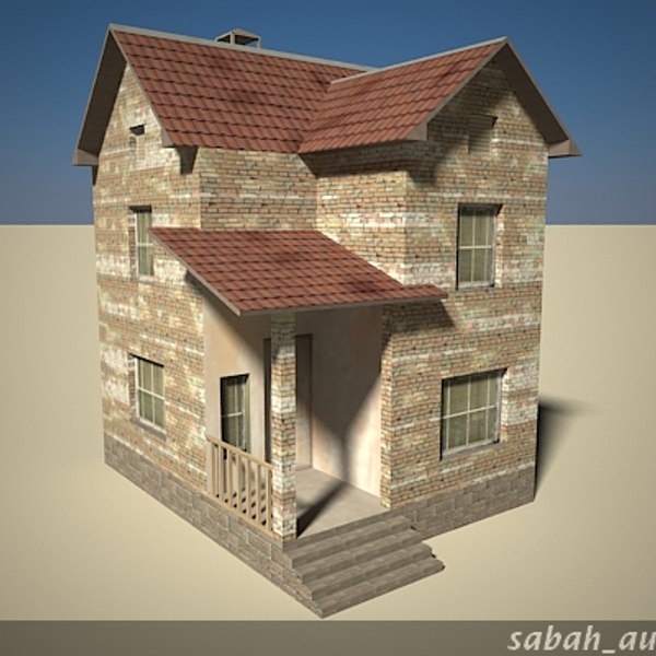 3D модель Дом Двухэтажный 02 - TurboSquid 504044