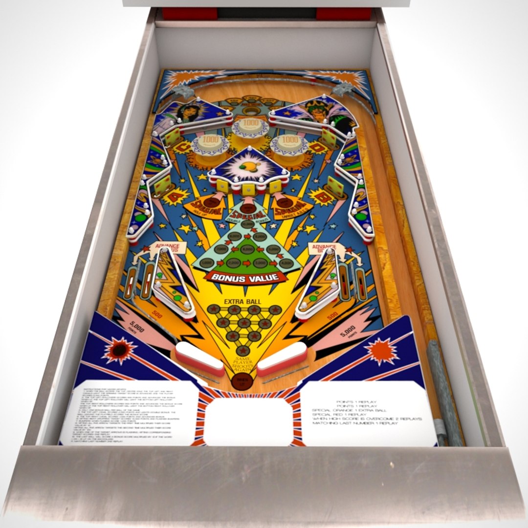 3D Pinball Machine Zaccaria Model - TurboSquid 1156966