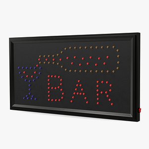 Bar Neon LED Light OFF Business Sign 3D
