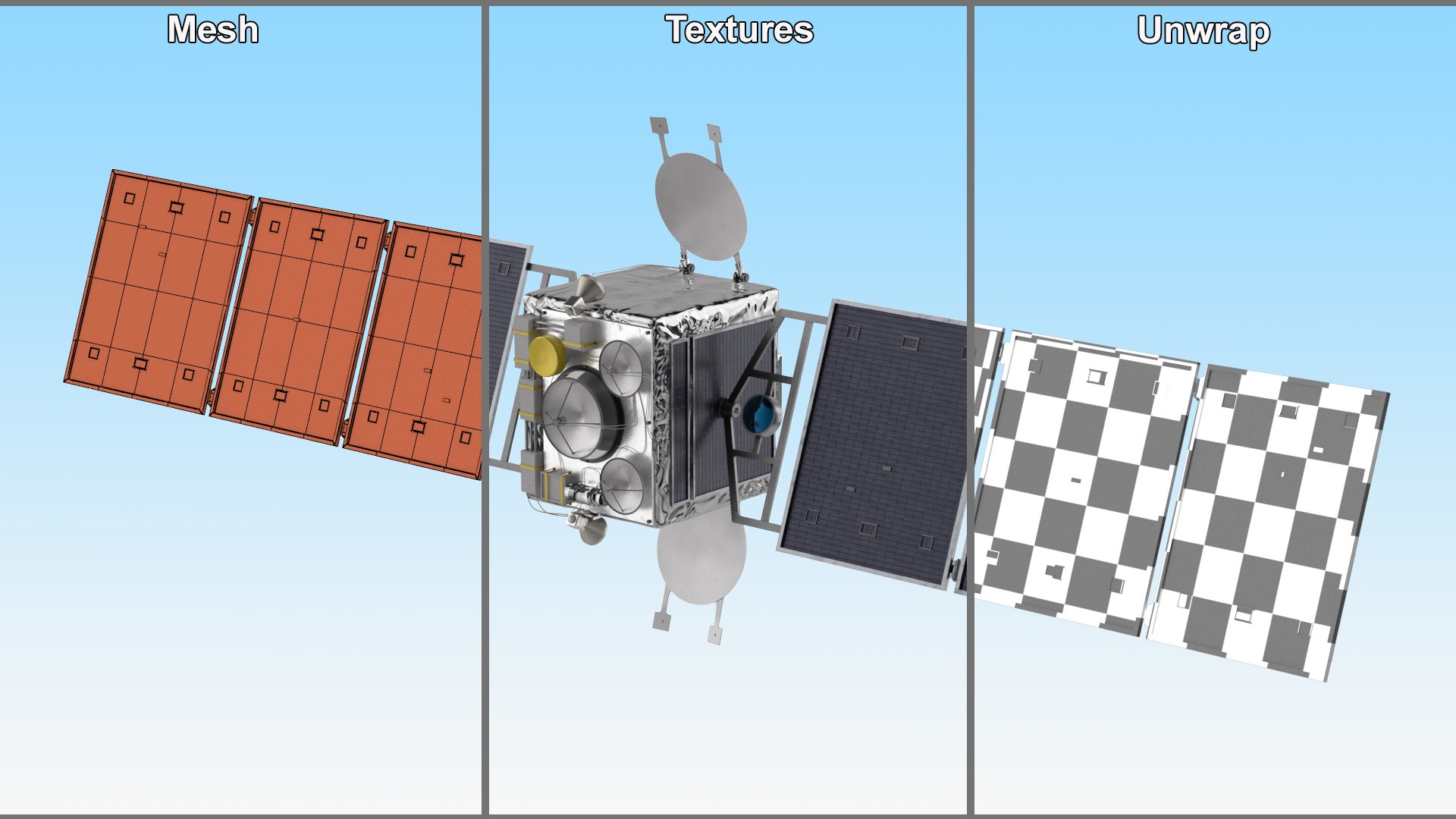 3D Modern Communication Satellite Model - TurboSquid 2425126