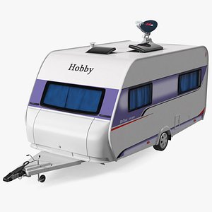 Hobby Caravan with Multi Satellite Antenna SK1000 3D model