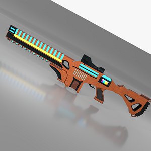 Sci fi Rifle Game Ready 3D model