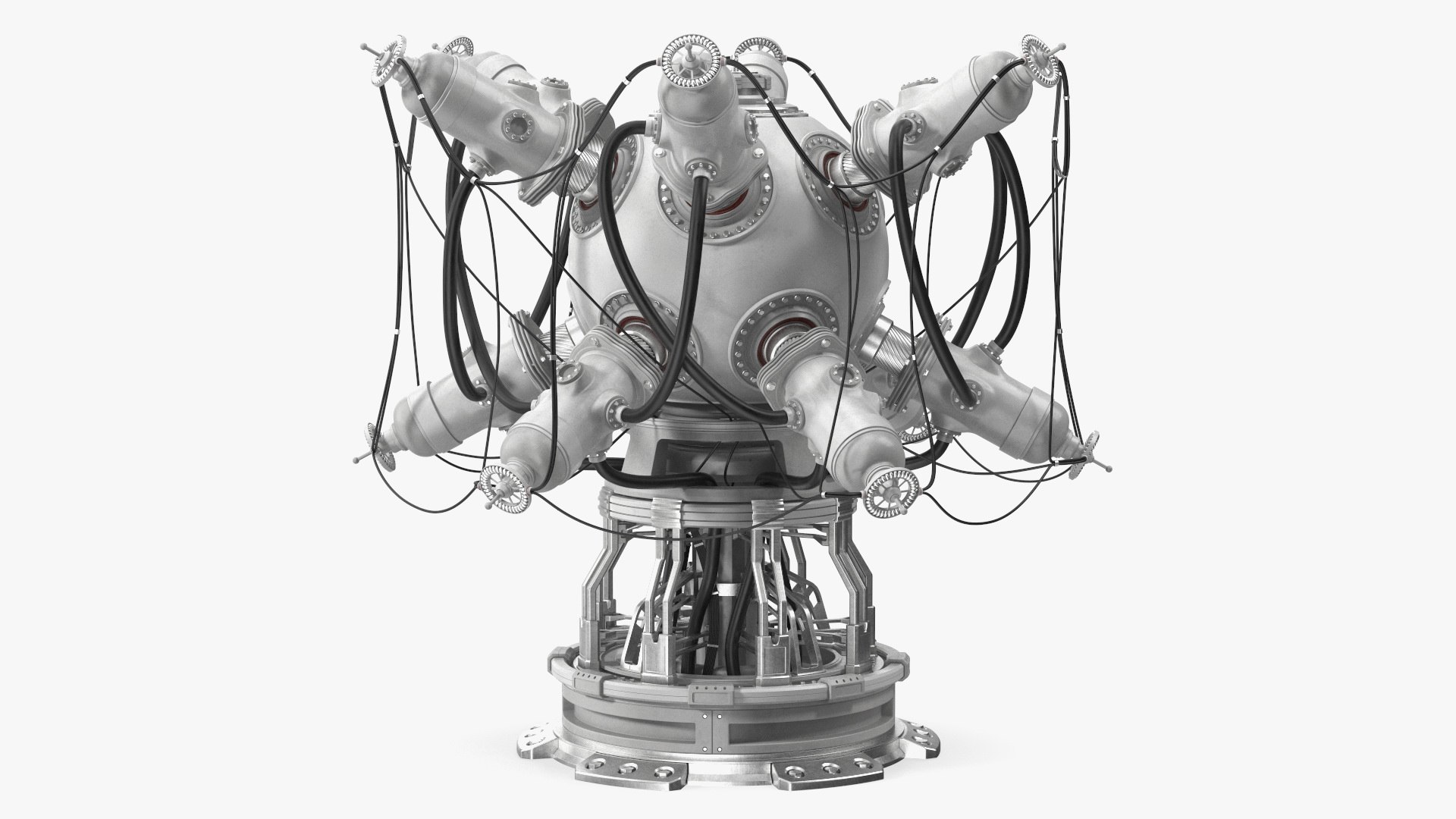 Futuristic Nuclear Reactor White 3D model preview