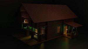 3D Wooden house model