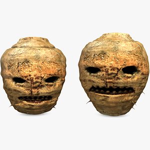 Carved Turnip Halloween Jack-o-Lantern Set