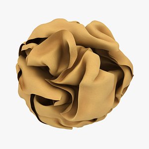 3D crumpled paper ball brown model