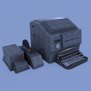 3d model of teletype machine