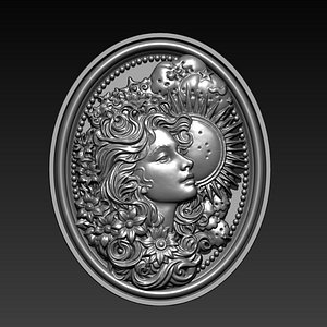 3D Girl Portrait Pendant model