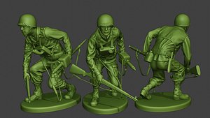 soldier ww2 engineer crouch model