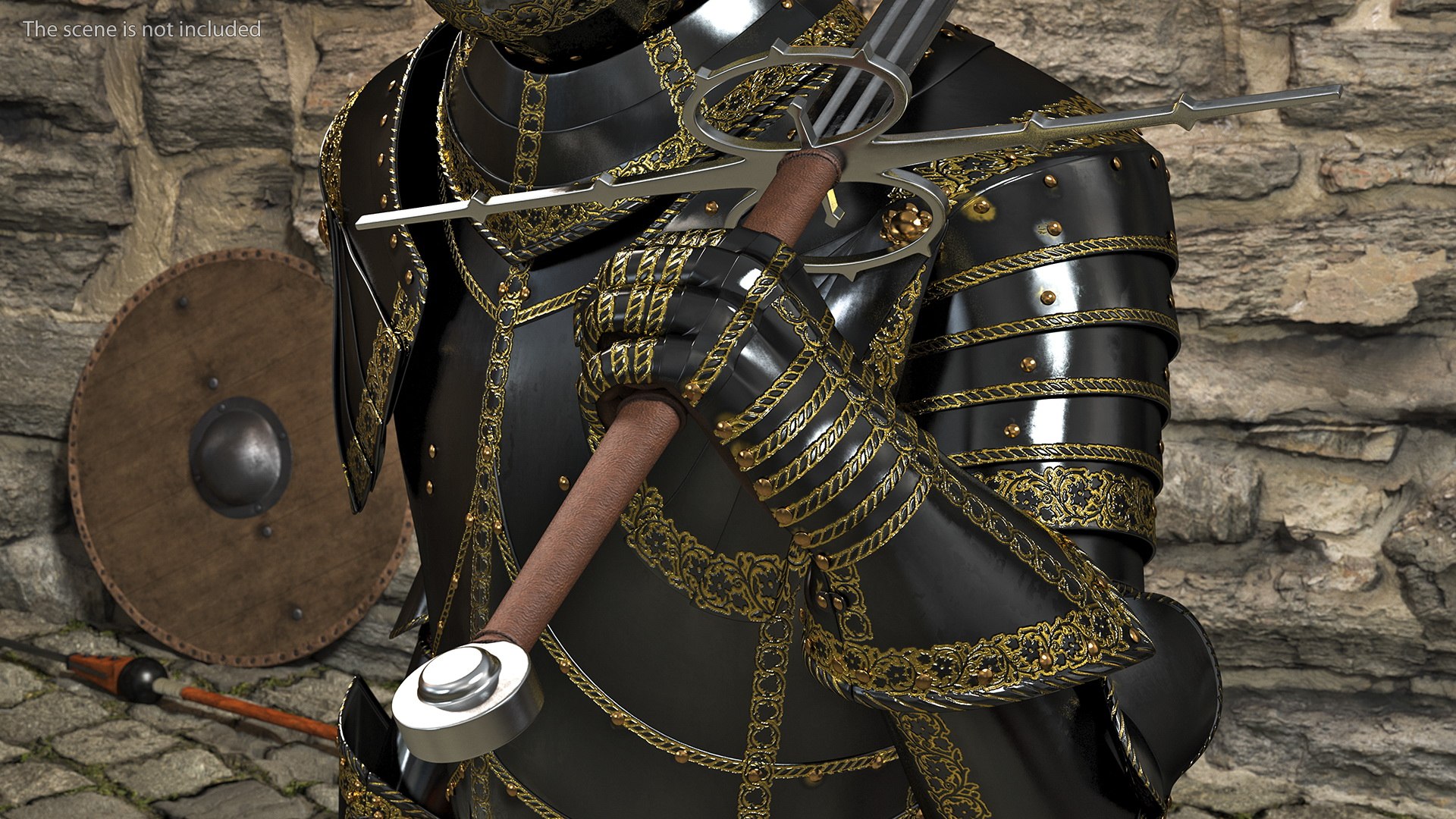 3D model Medieval Knight Black Gold Full Armor Walking Pose https://p.turbosquid.com/ts-thumb/yR/fhE9Gg/Jy/medievalknightblackgoldfullarmorwalkingposemb3dmodel004/jpg/1640619736/1920x1080/fit_q87/53fdb28180ebc004156715890146e74e1f5b8979/medievalknightblackgoldfullarmorwalkingposemb3dmodel004.jpg