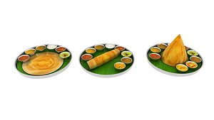 3D dosa food 3d model model