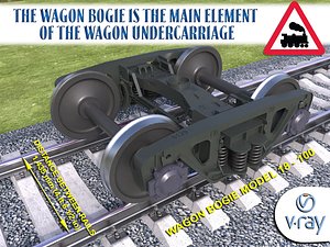 3D Highly detailed the wagon bogie