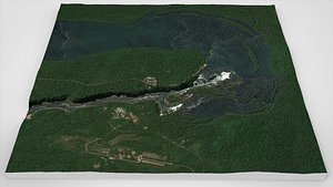 3D model The Iguazu Falls Brazil and Argentina