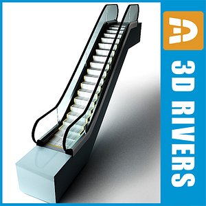escalator shopping 3d model