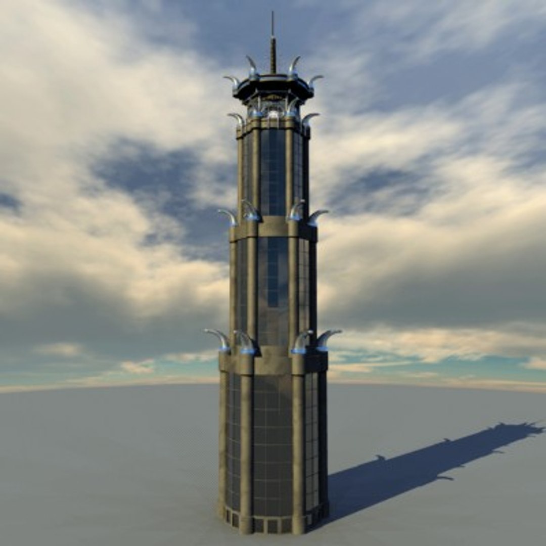 obj futuristic building