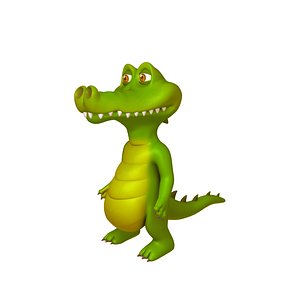 crocodile cartoon 3D model