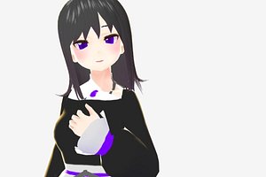 game ready Low Poly Anime Character Girl v25 3D