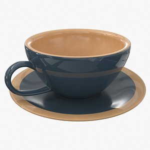 3D model coffee tea cup saucer