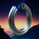 Curved B Ring - Modern Personalized Jewelry 3D Print 44