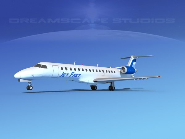 3D embraer erj jets model