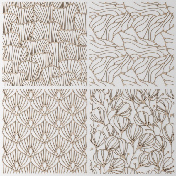 3d set panel lattice grille model