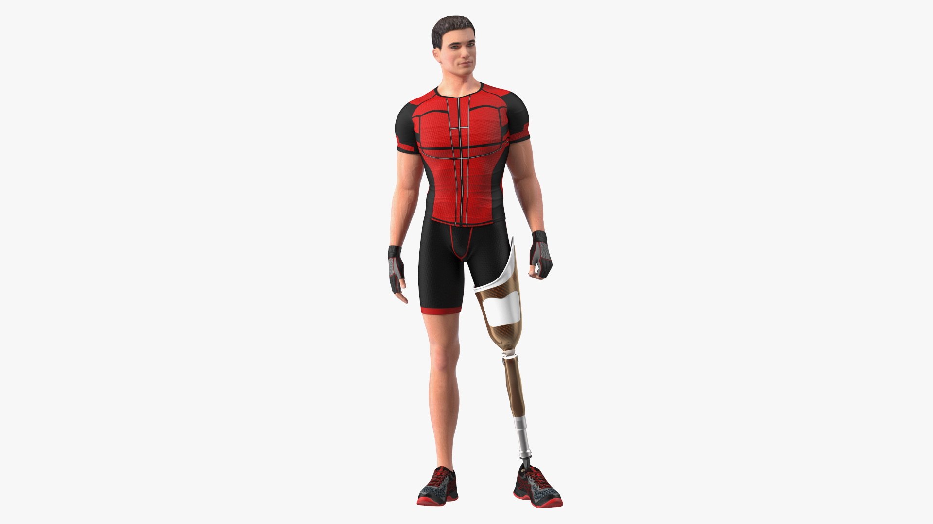 Man with Prosthetic Leg Rigged for Maya 3D model preview