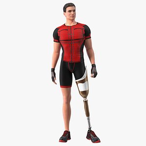 Man with Prosthetic Leg Rigged for Maya model