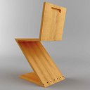 3d zig-zag chair