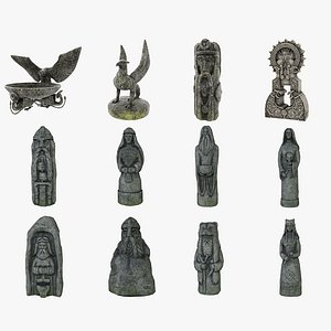 3D celtic idols pack model