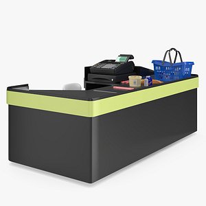 Retail Checkout with Groceries and Divider Bar