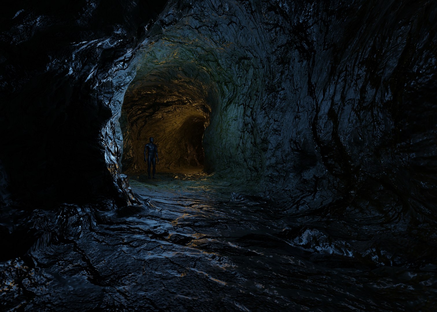 3D Cave with tunnel - TurboSquid 2124422