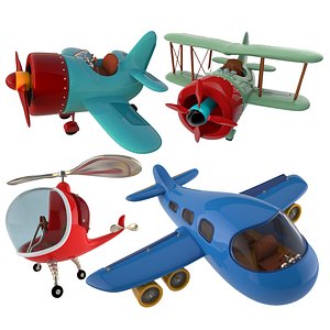 Cartoon stylized aircrafts