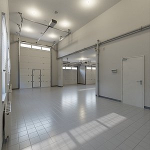 Big Home Garage Base Interior Blender 3D