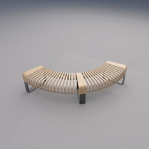 Curved  Wooden Setting modeling 3D model