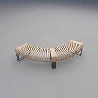 Curved  Wooden Setting modeling