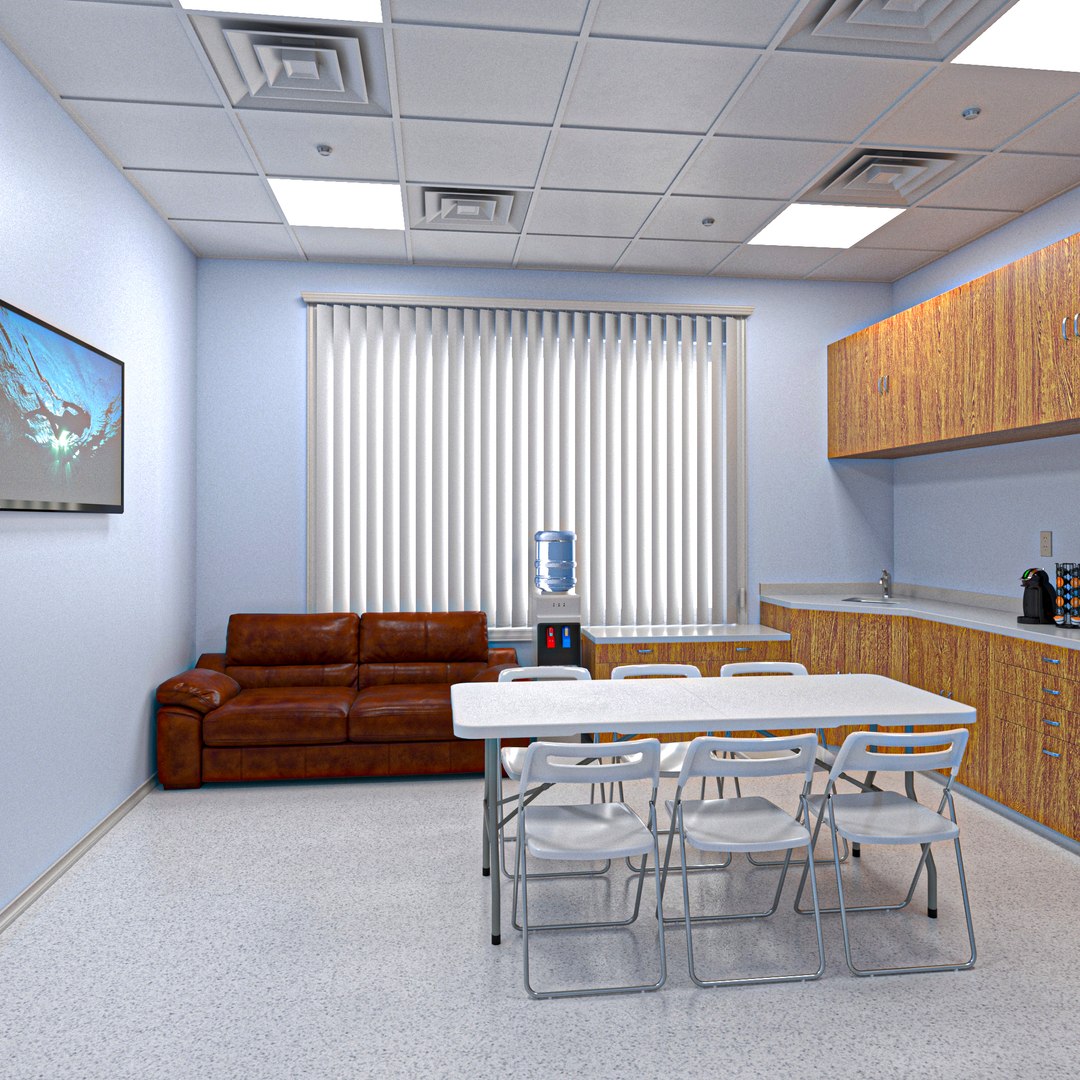 Office Break Room Interior 3D model preview