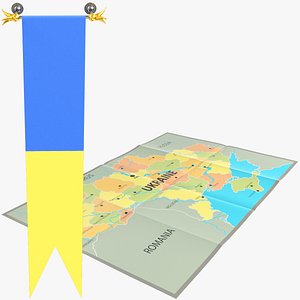 Ukrainian Flag and Map Collection V1