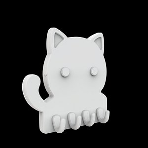 Cute Cat Key Holder 3D Printable Model model