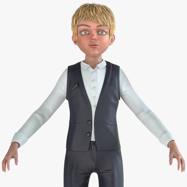 Cartoon Boy School 3D model
