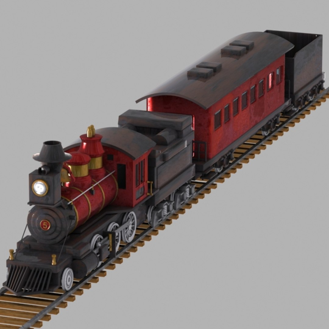 3d Cartoon Train Car Model