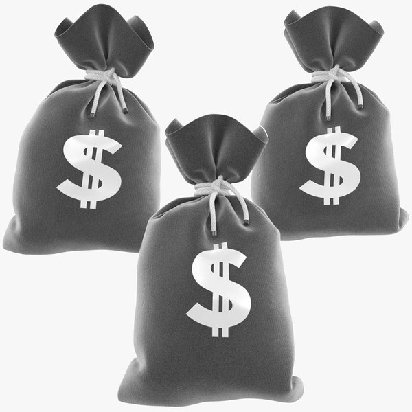3D Money Bags model