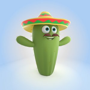 Cactus With Hat 3D model