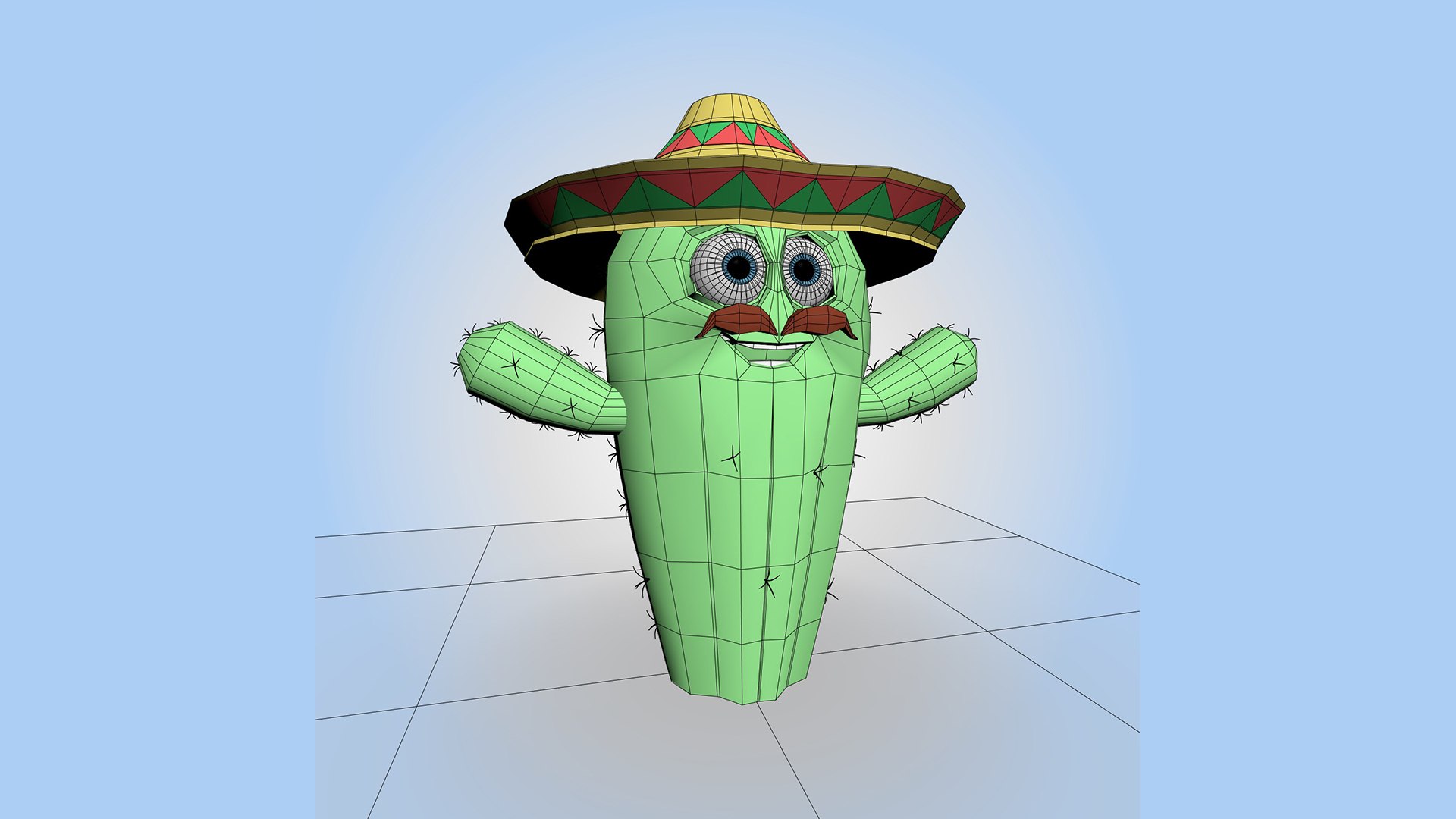 Cactus With Hat 3D Model - TurboSquid 2117133