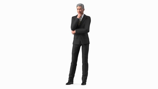 modele 3D de Vieil homme coreen en costume TurboSquid 2121397